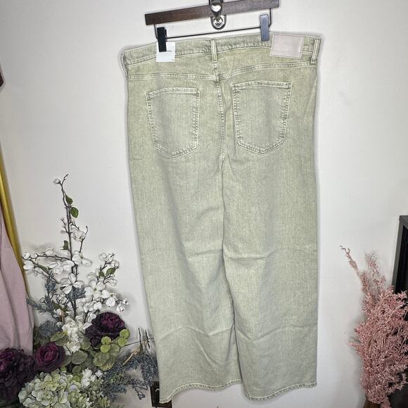 BANANA REPUBLIC 2025 The Icon Classic Wide-Leg Jean Sage Green Sz 35 NWT {BB22} - Picture 3 of 6